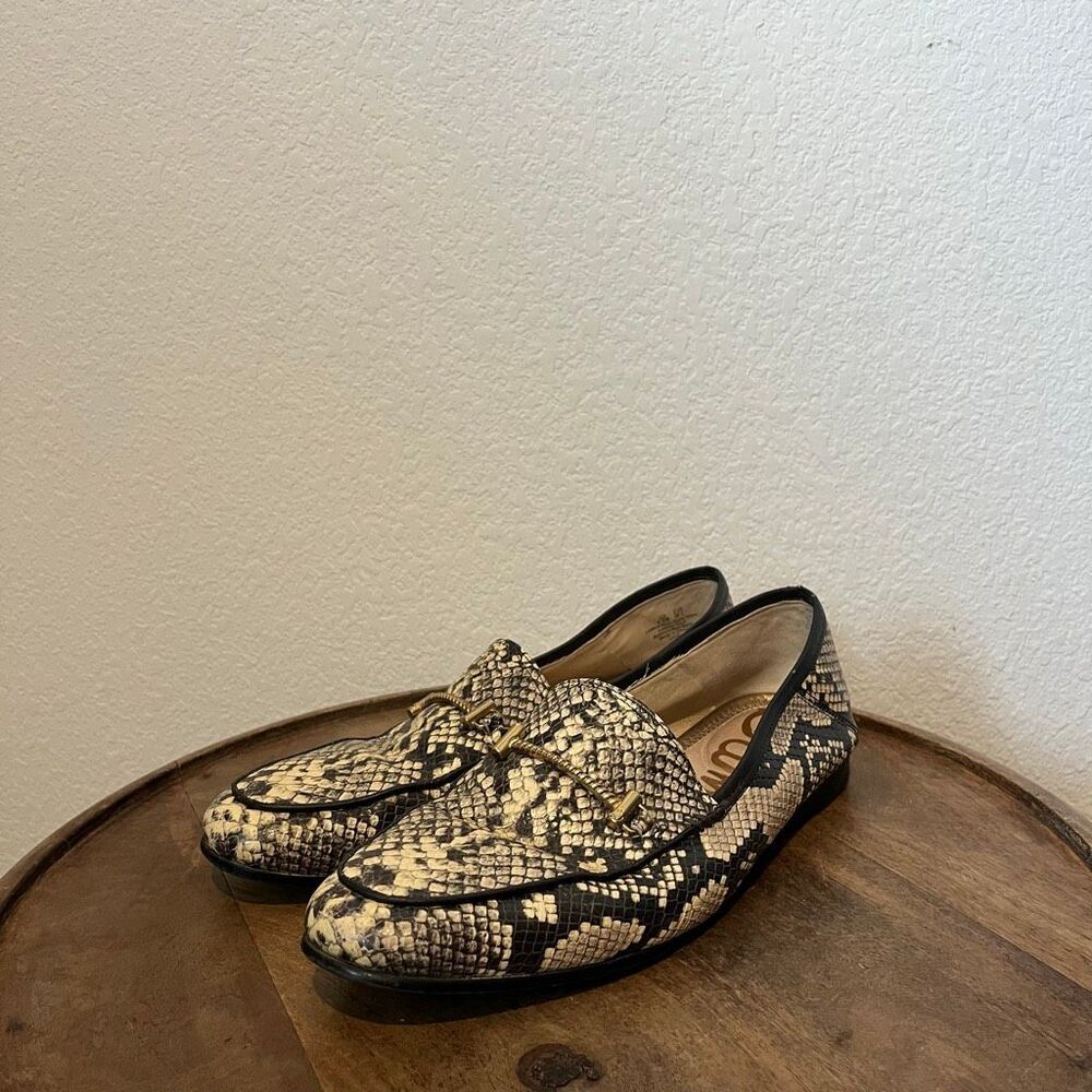 Sam Edelman Black White Loraine Python-Embossed L… - image 1